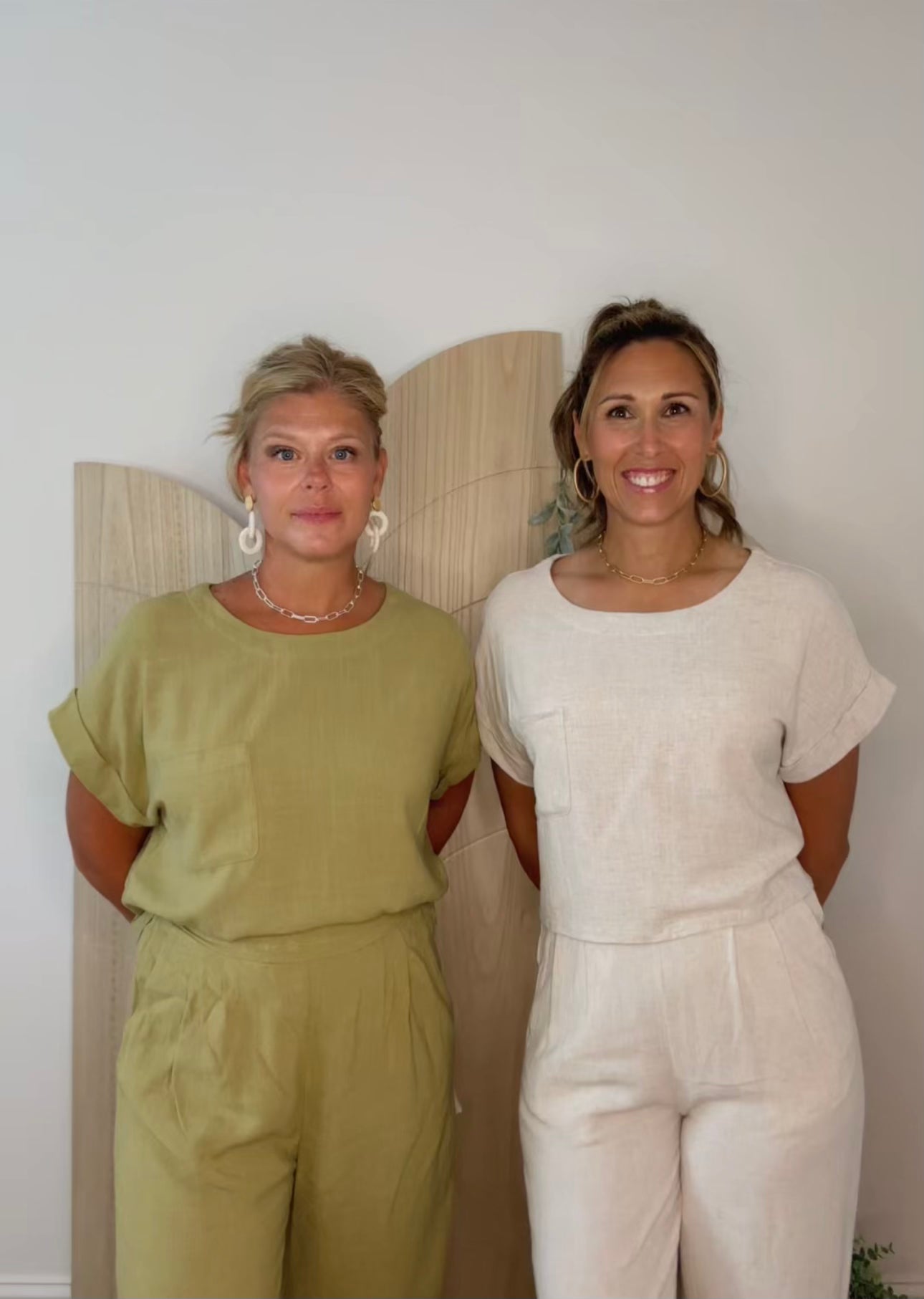LINEN TOP & PANTS SET - KIWI